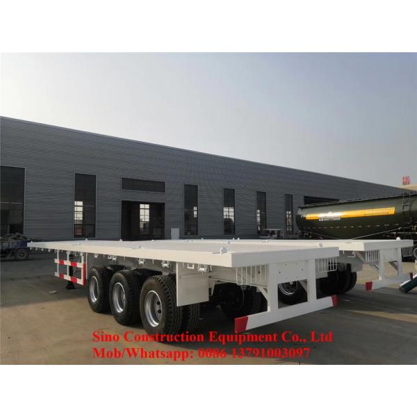 3 BPW Axles Flat Bed Container Semi Truck Trailer 60t JOST Landing Gear