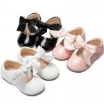 Buy cheap 2023 New Stylish Leather Bow Cute Sweet Flat Dancing Princess Baby Girl Shoes from wholesalers