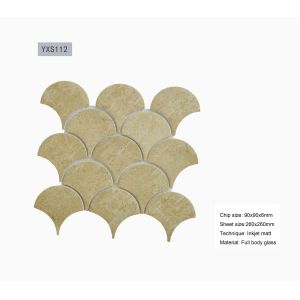 Buy cheap Fan Shaped Glass Mosaic Tiles 260x240mm Inkjet Matt Finish from wholesalers