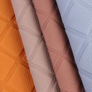 Buy cheap Elastic Litchi Woven Checkered Pattern PVC Faux Artificial Leather Fabric from wholesalers