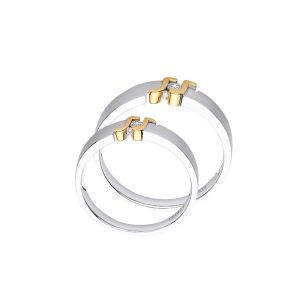 Buy cheap Non mainstream Diamond Stitching 18K Matching Promise Rings from wholesalers