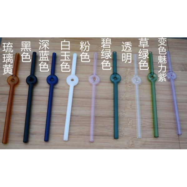 Environmental Glass Straw Heat Resistant Color Lip Protector Glass Juice Drink