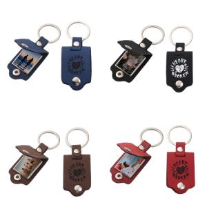 Buy cheap Sublimation Leather Metal Key Chain Cover with Laser Engraving Logo from wholesalers