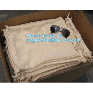 Buy cheap Customized Size Custom super white Muslin pouch personalize LOGO custom cotton drawstring bag,Durable cotton canvas draw from wholesalers