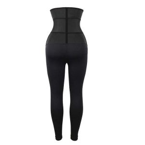 Single Belt Neoprene High Waisted Workout Leggings With Built In Waist Trainer