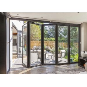 Buy cheap Fire Proof Aluminium Bifold Patio Doors , Residential Folding Doors With Louver Inside from wholesalers