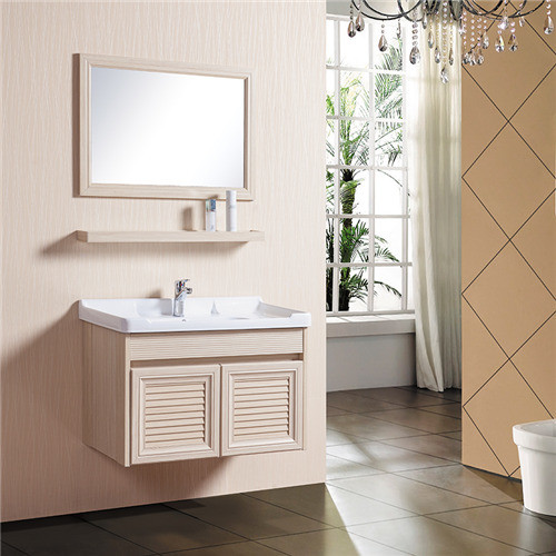 Wooden Grain Bathroom Sinks And Vanities Fire Proof Anti Corrode With 780mm