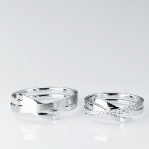 Buy cheap Intersecting Lines 18k Men20 Women13 Personalized  Couple Rings from wholesalers