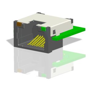 Buy cheap RJ45 Modular Jack,Shielded, THT,Reflow Soldering, LED，Miniature RJ45 connector H=9.9mm from wholesalers