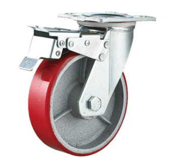 Quality 200mm Urethane Casters Iron Casters Swivel Caster Wheels Heavy Duty for sale