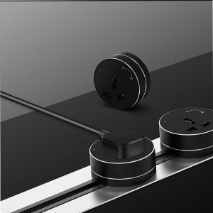 Electrical Outlet Connection Power Socket with Data Grommet Track Management