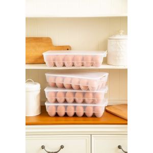 Buy cheap Clear Plastic Egg Holder For Refrigerator, Stackable Egg Storage Trays With Lid & Handles, Plastic Egg Box Carrier 4 Pack, BPA-Free Egg Storage Container For 18 Eggs from wholesalers