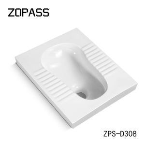 White Squatting Water Closet Public Sanitary Ware With Fender