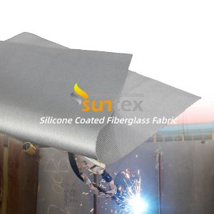 Buy cheap High Temperature Resistance Silicone Coated Fiberglass Fabric with 400 g/sqm Weight and 0.3 mm Thickness for Fireproofing from wholesalers