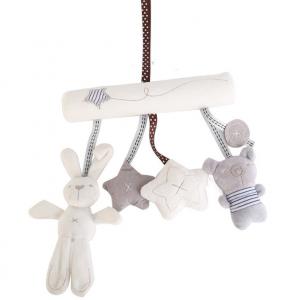 China Baby rabbit car hanging music bed around safety seat hanging piece plush toy baby toy lathe hanging on sale
