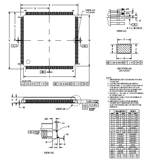 Integrated Circuit Chip HCMOS Enhanced Floating-Point Coprocessor MC68882FN20A