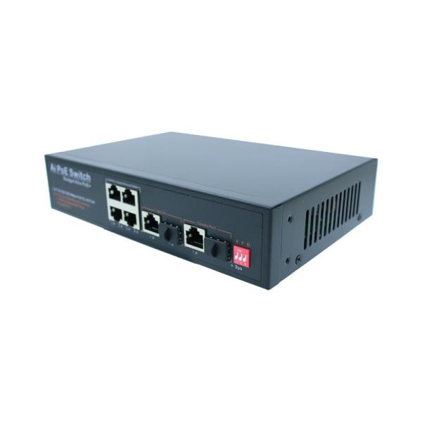 Buy cheap IP30 Unmanaged POE Switch 4 PoE Ports 1 SFP 1 Network Port 1 Combo from wholesalers