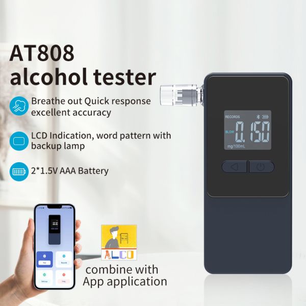 Buy cheap AT808 Portable Alcohol Tester with Advanced Fuel Cell Sensor Bluetooth Connectivity to AlcoCHECK App Large LCD Display from wholesalers