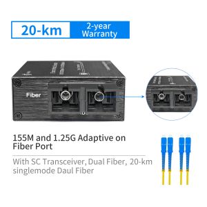 Micro type Ethernet Media Converter with 10 / 100 / 1000Base-Tx to 100 /
