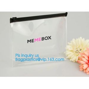 Buy cheap fashion thick clear retail custom printed pvc slider zipper bag, mini plastic zipper cosmetic slider zip bags with print from wholesalers