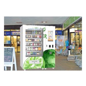 Fresh Fruit Salad Food Vending Machine , Conveyor Belt Vending Machine With Lift