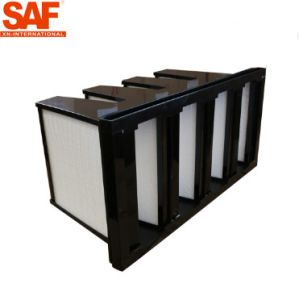 Buy cheap Hot Melt Beads Spacer V Form Filters F8 Medium Efficiency With Glass Fiber Media from wholesalers