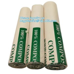 Buy cheap biodegradable and compostable garbage bin liners, kitchen bin liner compostable flat trash bag on roll, bin liner in rol from wholesalers