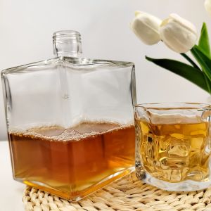 Buy cheap Glass Cube Shape Transparent Clear Empty Thicken Wall Liquor Wine Bottle with Material from wholesalers