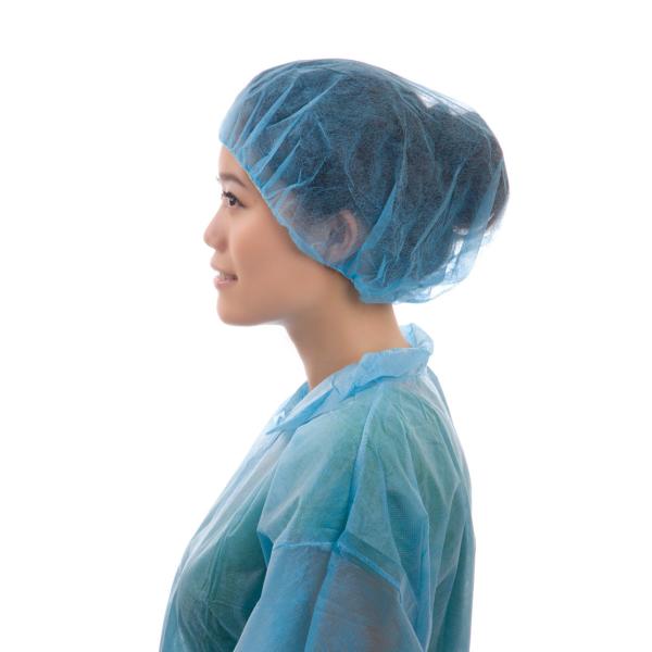 Quality Breathable Non Woven Disposable Bouffant Cap Free Size for sale