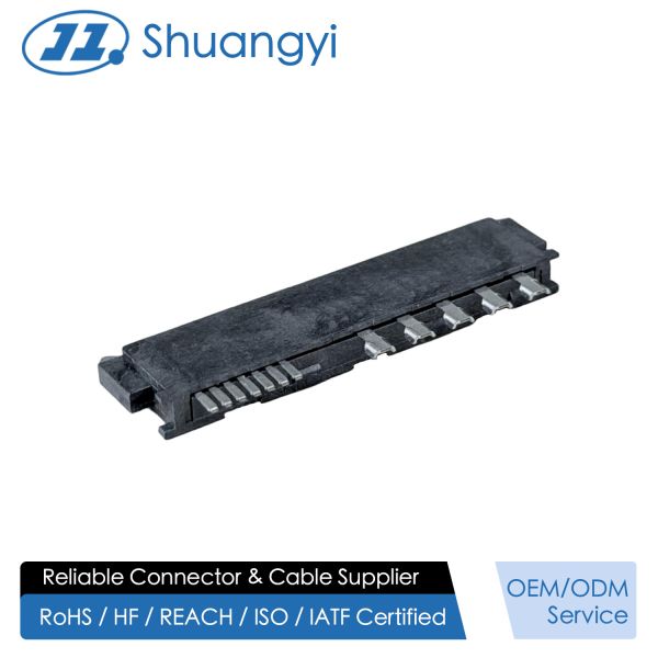 SATA 22P Female Connector | 32-Wire Solder Type 180° G/F Gold Plated |