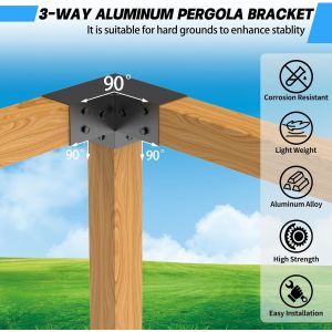 Buy cheap Aluminum Alloy Pergola Kit with 3-Way Brackets for 4