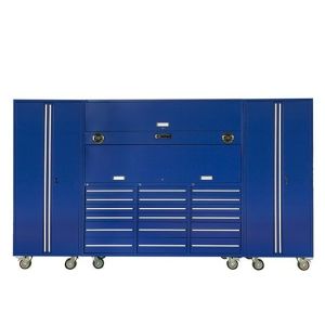 Garage Store Tools 84 Inch Metal Tool Cabinet with 18 Drawers and Handle Roller