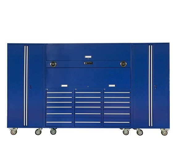 Garage Store Tools 84 Inch Metal Tool Cabinet with 18 Drawers and Handle Roller