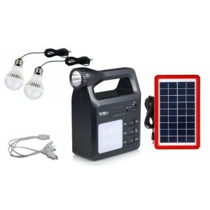 Buy cheap 3W solar powered energy solar home system yellow color with radio speaker mobile charging with lithium battery from wholesalers