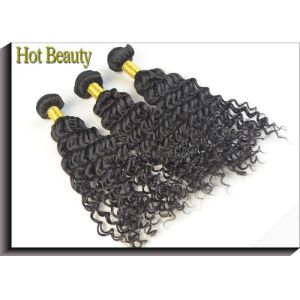 Buy cheap Custom Natural Black Remy Virgin Human Hair Extensions Deep Wave from wholesalers