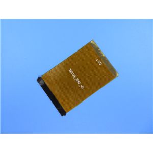 Single Layer Flex PCB Built on 1oz polyimide with polyimide stiffener for LCD