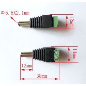 Buy cheap Solar System CCTV Cable Accessories RG59 2.1mm Male Power Plug With Screw Terminals from wholesalers