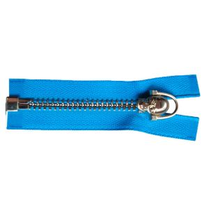 Buy cheap Bone Puller Open End Metal Big Teeth Zipper HS Code 9607110000 Bright Blue Tape from wholesalers