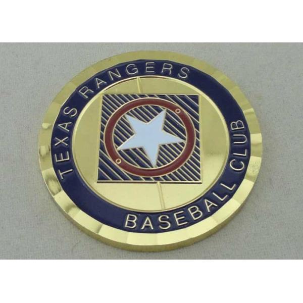 Brass Stamped With Epola Enamel Personalized Coins With Gol Plating