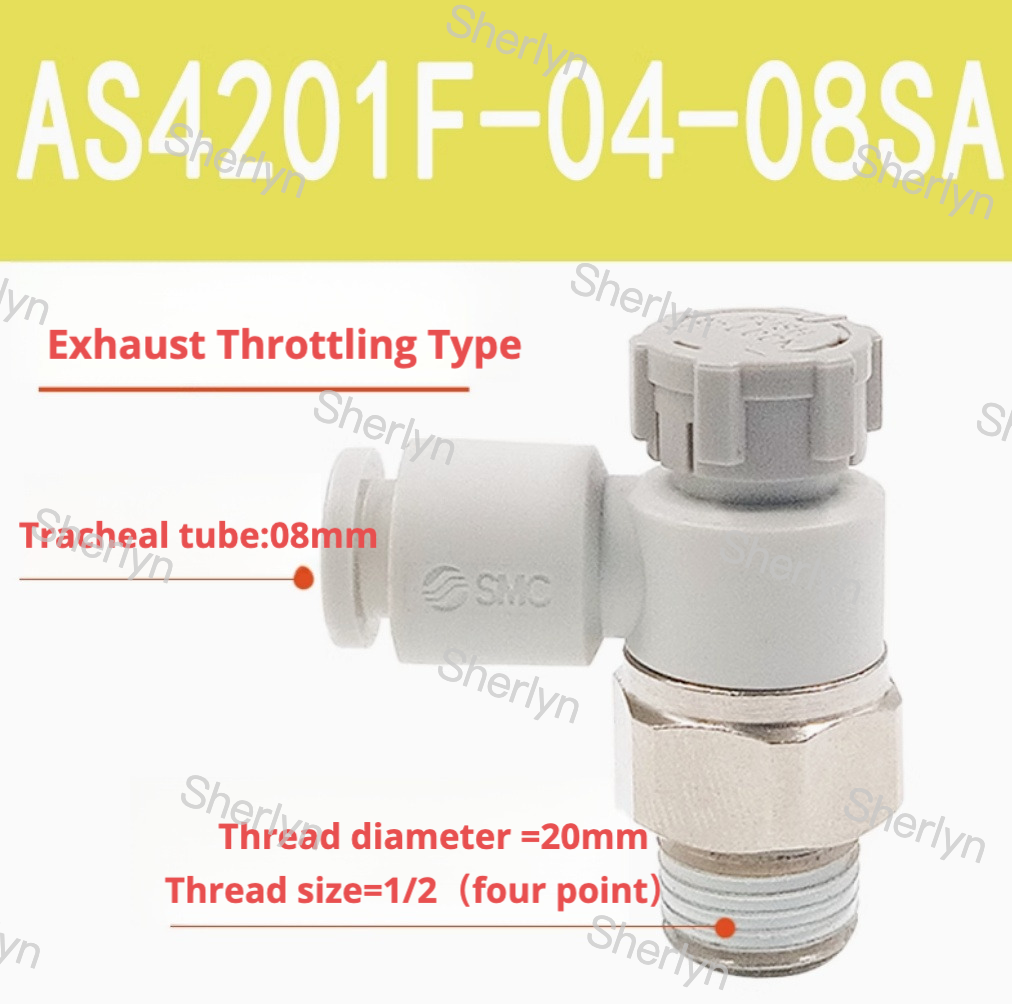 SMC Pneumatic Throttle Control Valve Connector AS1201F-M3-02