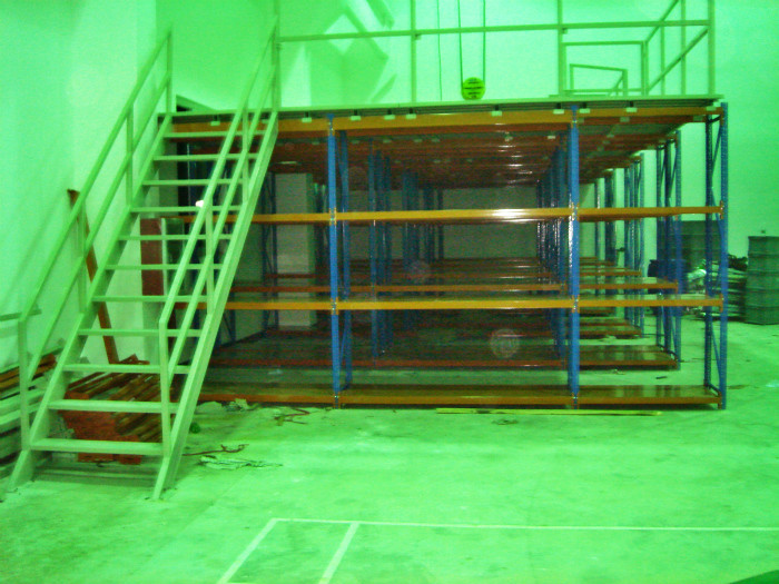 Multi - Layer Powder Coating Rack Supported Mezzanine Floor With Walkways