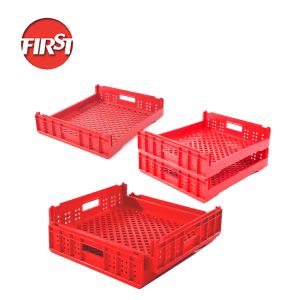 Buy cheap Storage Bread Tray Plastic Stackable Mesh Turnover Crates with Silk Printing Logo from wholesalers