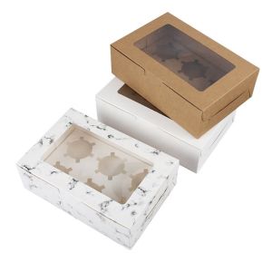 Buy cheap Bakery Custom Cake Box Mini Muffin Cupcake Boxes 6 Holes With Window from wholesalers