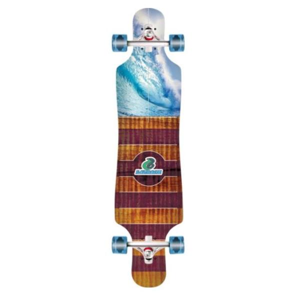 Layback Longboards Bamboo Pipe Dreams Drop-Through Longboard Complete Skateboard