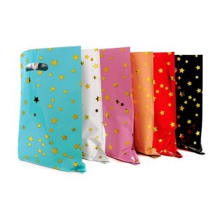 Sparkling Stars W24 X H30.5cm Plastic Party Gift Bags With Handles