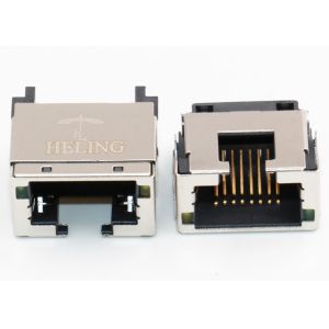 Buy cheap Single Port RJ45 Plug PCB Mount Tab Down RoHS Compliant With Yellow / Green LED from wholesalers