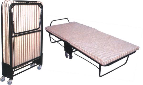 Buy cheap Hotel Fordable Extra Bed Easy to Move with Wheels Fold Up Metal Rollaway Bed from wholesalers