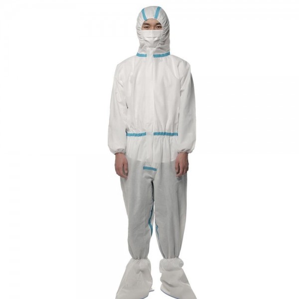 Quality GB19082-2009 Disposable Protective Coverall Isolation Suit Barrier Bacteria for sale