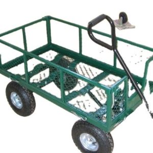 Buy cheap Green Heavy Duty Steel Mesh Yard Garden Jumbo Crate Wagon Utility Garden Trolley Cart with 4 Four Wheels from wholesalers