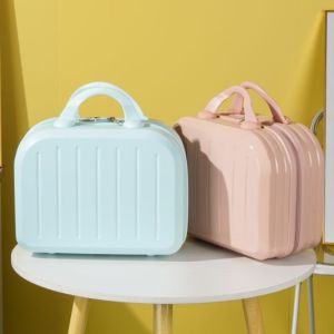 Buy cheap Cute Princess Pink Mini Makeup Case for Women, 14-inch Small Lightweight New Storage Bag with Hanging Function product